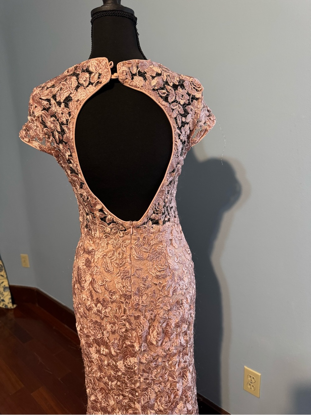 Blu Sage Rose Lace Maxi Gown - Dusty Rose - Picture 4 of 6
